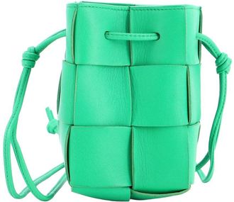Bottega Veneta Cassette Bucket Bag Maxi Intrecciato Plisse Small (Authentic Pre-Loved)