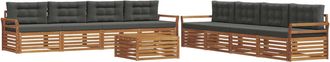 vidaXL Conjunto De Sof&aacute;s De Exterior 9 Uds. Natural Y Antracita Vidaxl