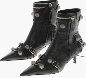 Balenciaga Stivaletti in Vernice Martellata CAGOLE con Borchie 5cm Balenciaga
