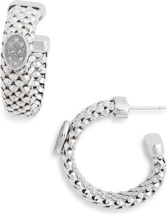 Meshmerise Diamond Oval Hoop Earrings - 0.12ct. in White Gold at Nordstrom Rack