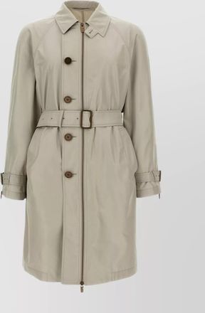 Burberry silk waist belt buckle long sleeve coat