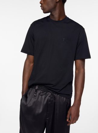 Yohji Yamamoto Mens Tone-on-tone logo T-shirt