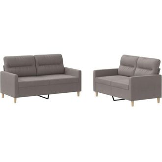 vidaXL Vidaxl - Juego De Sof&aacute;s Con Cojines 2 Piezas Tela Gris Taupe
