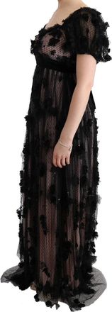 Dolce & Gabbana Womens Black Pink Silk Applique Shift Dress