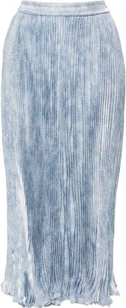 Michael Michael Kors floral-print pleated midi skirt - women - Polyester/Polyester - S - Blue