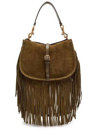 Etro Pony Medium Fringed Suede Cross-body bag - Khaki - One Size