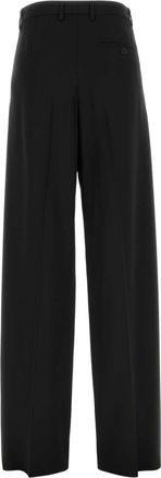 Balenciaga Womens Tailored Trousers Black Wool Cotton