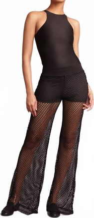 Heroine Sport Wide-Leg Mesh Pants In Black