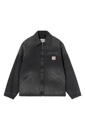 Carhartt Work in Progress OG Detroit Denim Jacket in Black (Grind Wash) at Nordstrom, Size Xx-Large