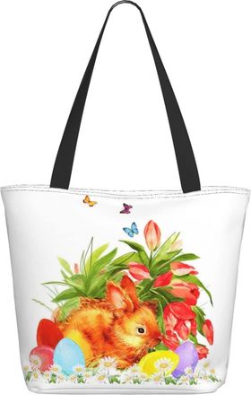 AOOEDM Spring Easter Bunny And Eggs Ladies Shopping Bag 13x11x7in.The Perfect ValentineS Day Gift.It Is The Best ValentineS Day Gift For Mom, Daughter, Wife,