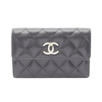 Chanel Pre-owned Wallets, female, Black, Size: ONE SIZE Pre-owned Wallet (tri-fold)