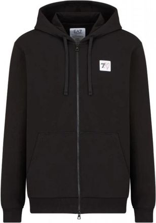 Emporio Armani Zip Hood Logo Heart - Heren - Vesten met rits - Zwart - M - Hoodies & sweatvesten