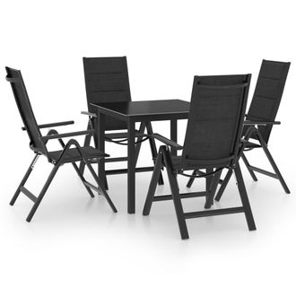 vidaXL Conjunto De Comedor De 5 Pc Para Jard&iacute;n De Aluminio Antracita