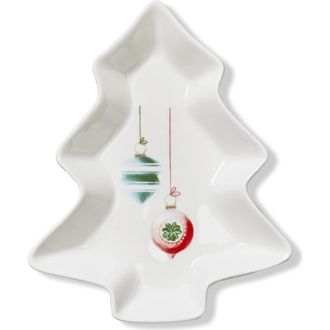 Tag Multicolor Christmas Tree Serving Dish - Bone China in White at Nordstrom