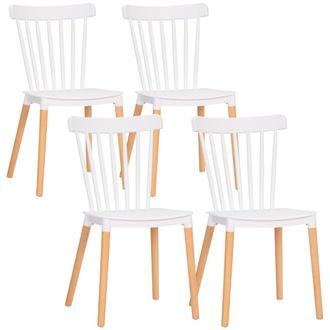 HOMCOM Sillas de comedor 43x52.5x83 cm blanco
