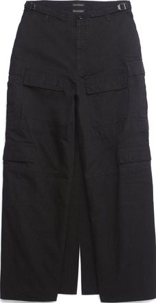Balenciaga (WMNS) Balenciaga Apron Cargo Pants Skirt Black 748599TKP271000