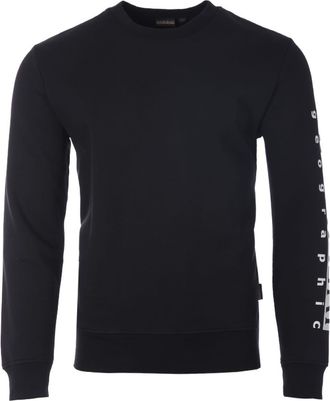 Napapijri Mens Badas Crew Neck Sweatshirt - Black Cotton - Size 2XL