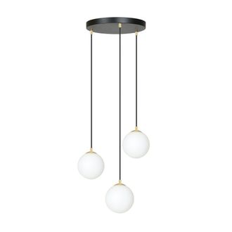 Wonderlamp L&aacute;mpara colgante estilo n&oacute;rdico negro con altura regulable y 3 esferas