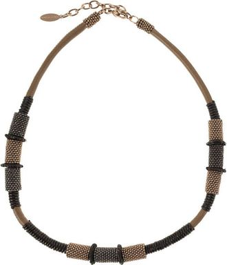 Brunello Cucinelli Brunello Cucinelli Womens Necklace In Jewellery And Leather - Brown - One Size
