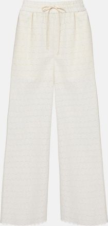 Valentino Broderie anglaise cotton wide-leg pants