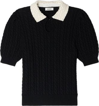 Sandro Polo con dettaglio colletto - Nero