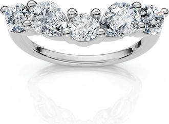 Pompeii3 1Ct Contoured Diamond Wedding Ring Guard Band 14k Gold or Platinum Lab Grown