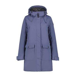 Icepeak Icepeak Womens Alpena Solid Patterned Hooded Parka Jacket in Blue - Size 8 UK