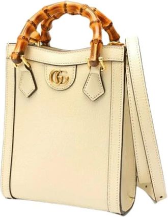 Gucci Pre-owned Handbags, female, Beige, Size: ONE SIZE Pre-owned Leather Handbag