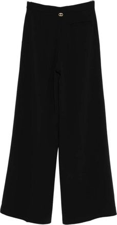Twinset Zwarte Broek voor Vrouwen - Dames - Wijde Broeken - Zwart - XL - Broeken