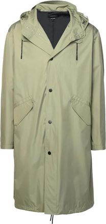 A.P.C. Licht Khaki Polyester Blend Parka - Heren - Parka Jassen - Groen - M - Polyester - Jassen