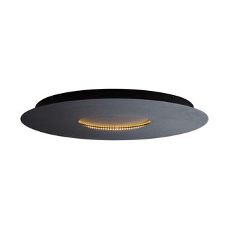QAZQA L&aacute;mpara techo moderna negra LED 60 cm