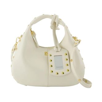 Ganni Handbags, female, White, Size: ONE SIZE Hobo Mini Studs