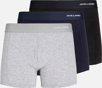 Jack & Jones Mens Jack & Jones JAC Gabriel Bamboo Trunks 3 pk BLACK/NAVY/GREY - Grey/Black/Blue/Multi - Size: 35/34/32