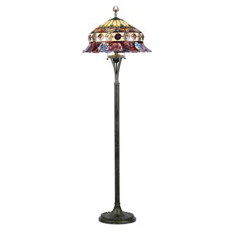 Chloe Lighting 3 Light Tiffany-style Roses Scalloped Floor Lamp 20 Shade