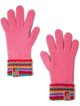 Pucci knitted gloves - unisex - Wool - M - Pink