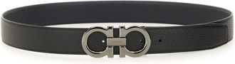 Ferragamo Reversible Textured Calfskin Belt