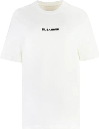 Jil Sander Logo T-Shirt - Dames - T-shirts - Wit - S - Katoen - Tops