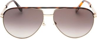 Marc Jacobs Womens Marc Jacobs Aviator Brown SF Lensed Havana Gold Sunglasses - Size: ONE size