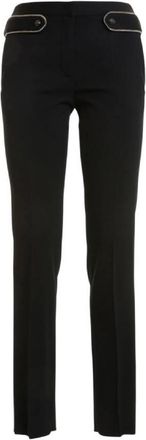 Roberto Cavalli Black Slim-Fit Tailored Trousers, Brand Size 44 ( US Size 10 )