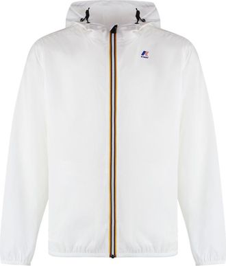 K-Way White Logo Hood Jacket