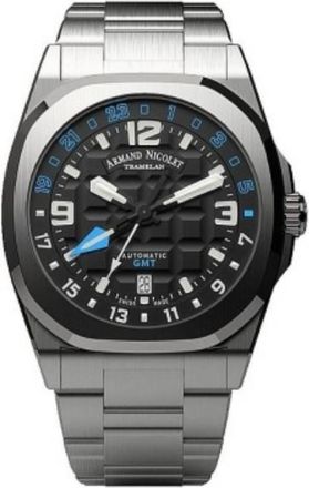 Armand Nicolet JH9 GMT Automatic Black Dial Mens Watch A663HAA-NZ-MA4670A