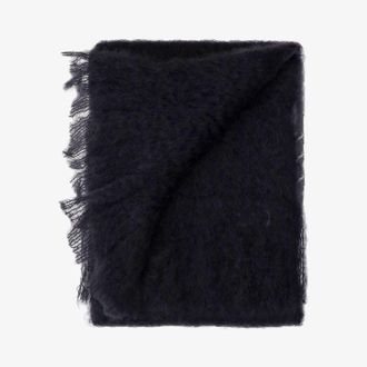 Jil Sander Womens Scarf Mohair-Blend Black Scarfs