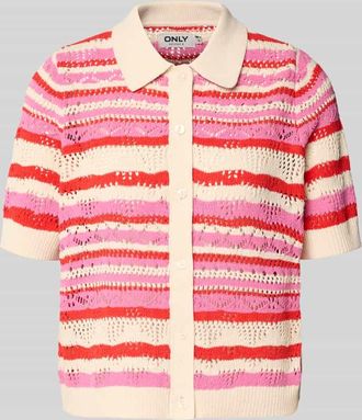 Only Regular Fit Poloshirt aus Strick Modell LULA in Ecru, Gr&ouml;&szlig;e XS