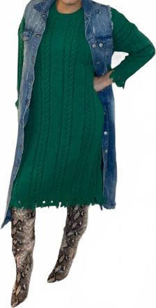 TWOTWINSTYLE Lounge Knit Dress In Green