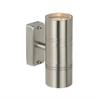 Lucide Aplique exterior 2 luces en metal inoxidable 17cm