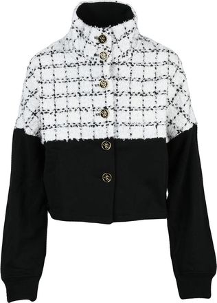 Karl Lagerfeld Textured Boucl&eacute; Jacket with Gold-Tone Buttons