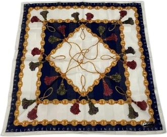 Celine Pre-owned Scarves, female, White, Size: ONE SIZE Pre-owned Silk Scarf