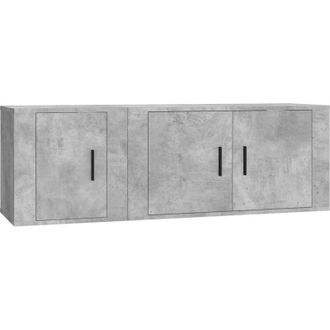 vidaXL Vidaxl - Set De Muebles De Tv 2 Pzas Madera Contrachapada Gris Hormig&oacute;n