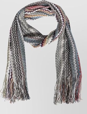 Missoni scarf fringe detail soft texture zigzag