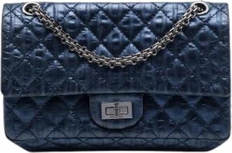 Chanel Pre-owned Leather chanel-bags - Dames - Vintage Schoudertas - Blauw - ONE Size - Vintage